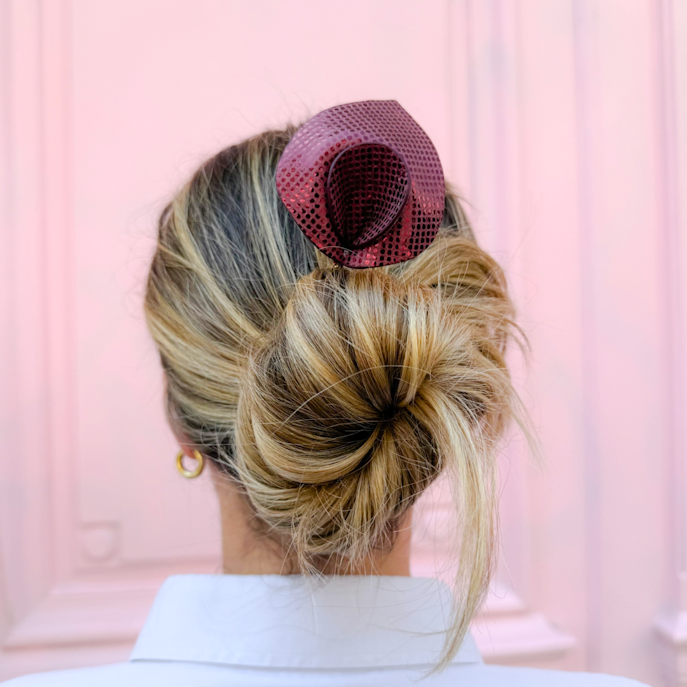 Pic à cheveux fleurs de cuir